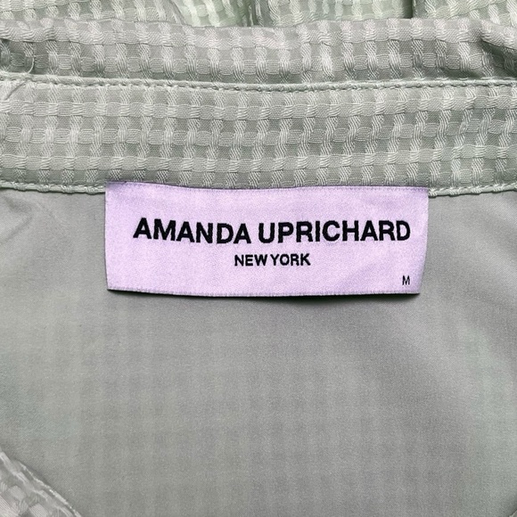 AMANDA UPRICHARD Pierre Dress Size Medium Hypermint Green Short Sleeve Button Up - Picture 4 of 6